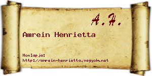 Amrein Henrietta névjegykártya